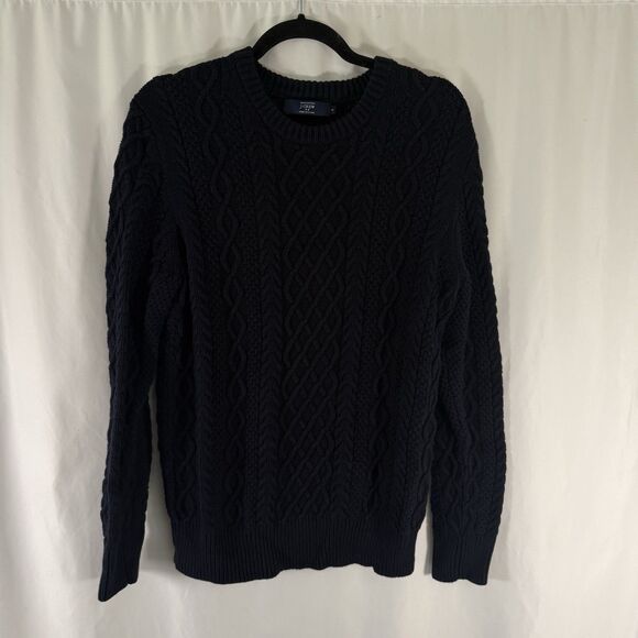 J. Crew Sweaters - J. Crew Cable Knit Sweater Women's Medium Navy Blue Crewneck Long Sleeve Pullove